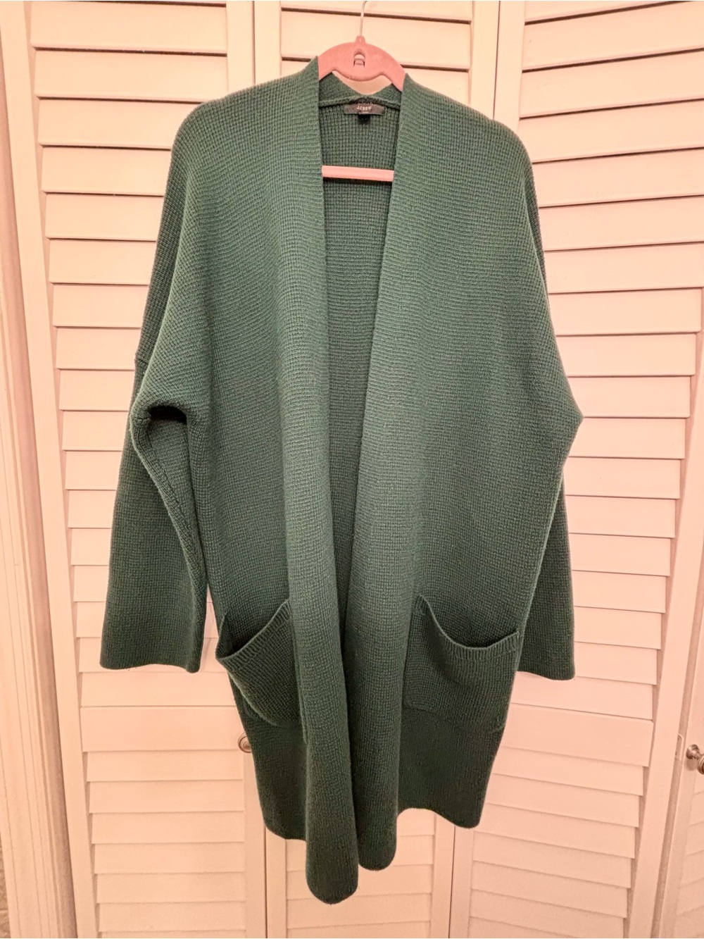 J. Crew Open-Front Long Knit Cardigan - Green